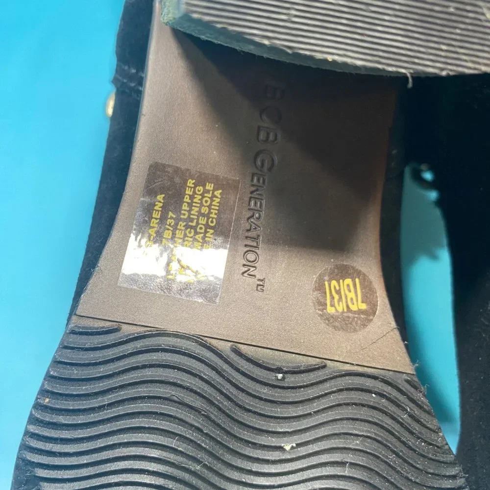 BCBGeneration Arena Black Suede Leather Boots 7B - Picture 7 of 15